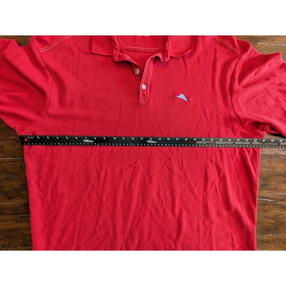 Set of 2 Tommy Bahama Men XXL Polo Shirts Cotton Blend Dark Blue Red Golf Marlin - Picture 13 of 15